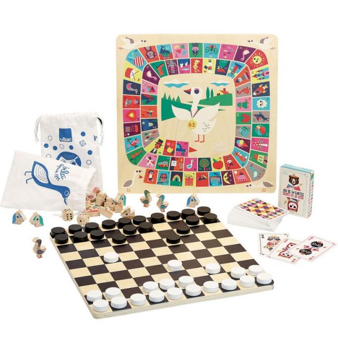 Grand Coffret Multi-Jeux en Bois